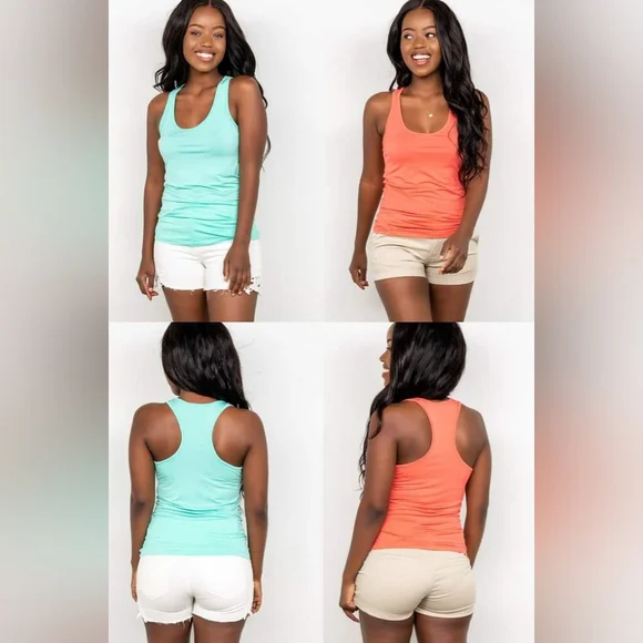 M Mint Racer Back Tank - Picture 1 of 5